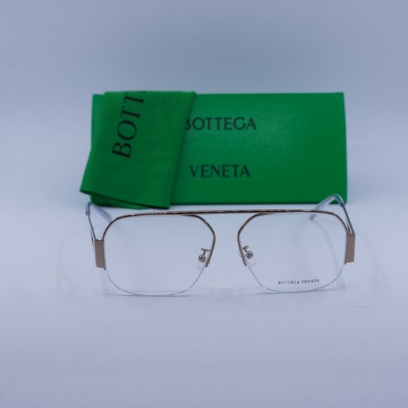 Bottega Veneta BV1067O 001 Aviator Eyeglasses 56mm – Rose Gold - Picture 3 of 10